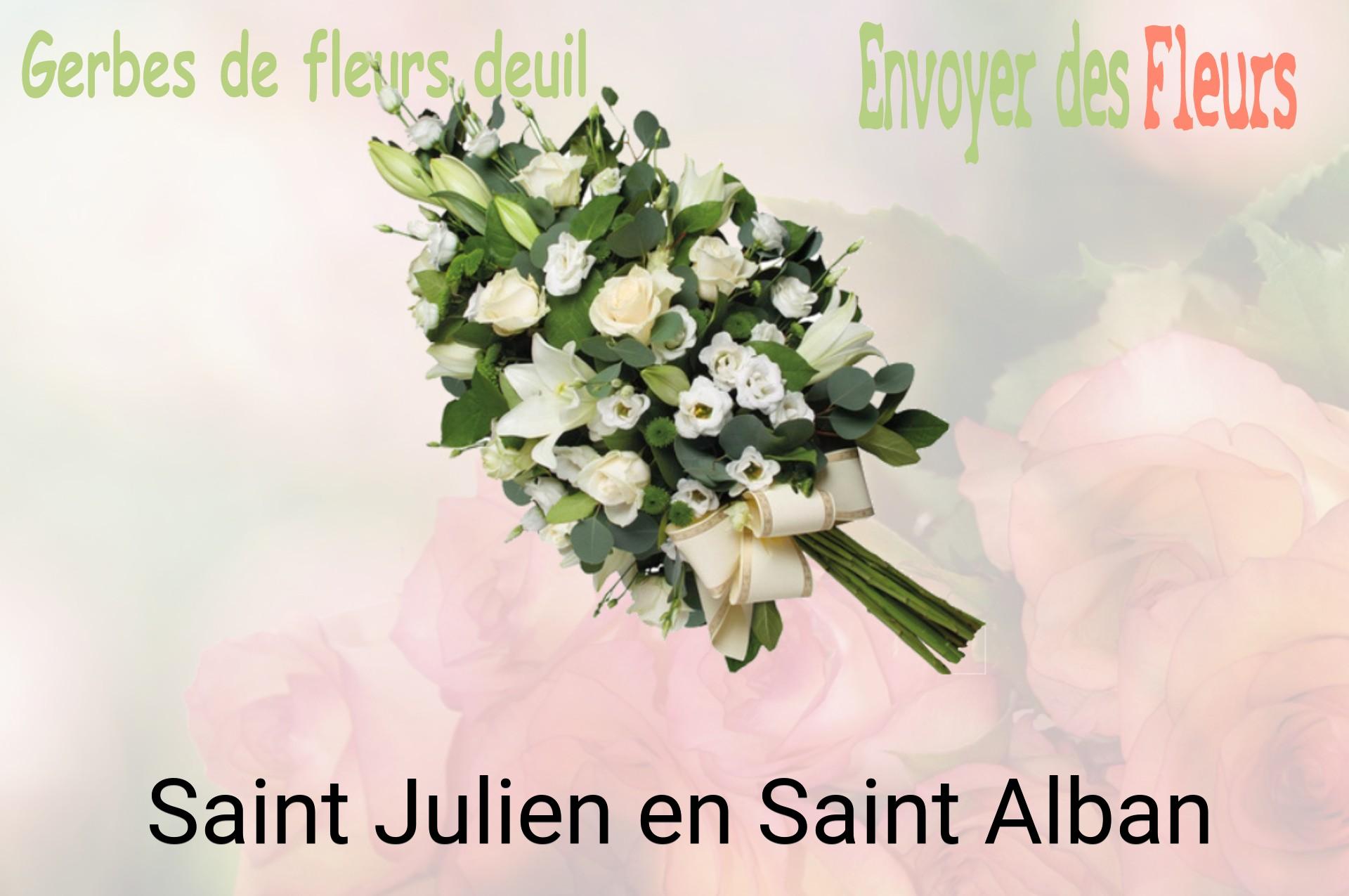 Gerbe de fleurs de deuil livrée à Saint-Julien-en-Saint-Alban